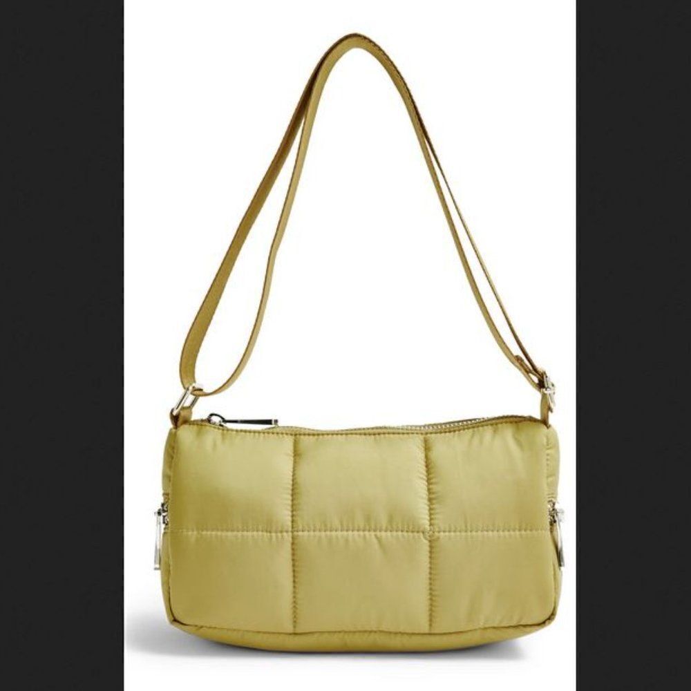 Top Shop Beige Square‎ Quilted Shoulder Bag NWOT
